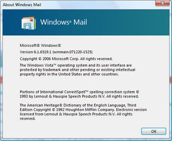 Windows Mail в Windows 7 M1