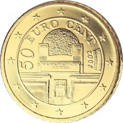 Зверху півколом вказаний номінал монети - «50 EURO CENT»
