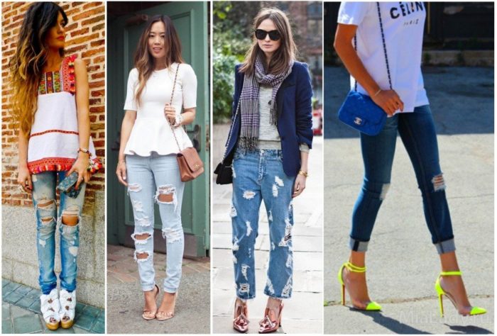 Але якщо мова йде про рваних джинсах, то до їх вибору варто підходити вкрай уважно, тому що  в залежності від віку та фігури повинен відрізнятися не тільки крій брюк, але також і кількість дірок на них